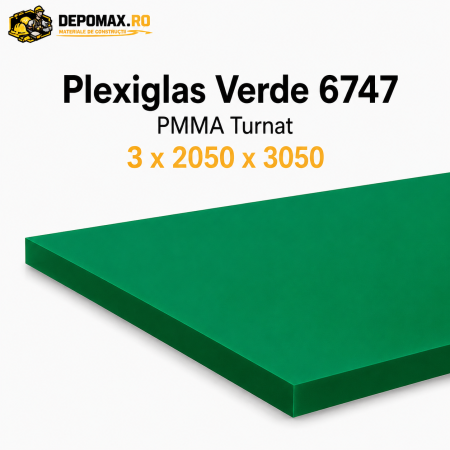 Plexiglas Verde 6747 PMMA turnat 3 x 2050 x 3050 mm